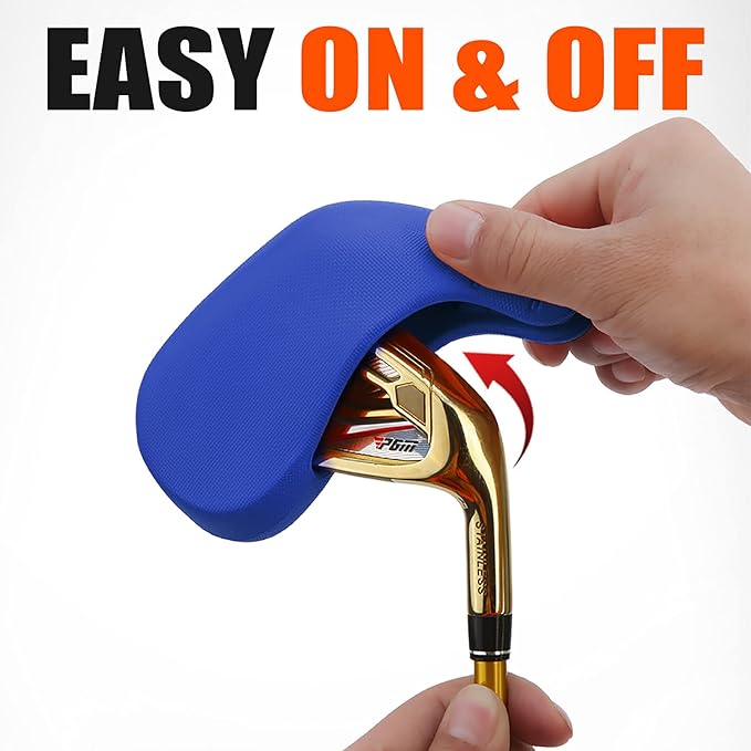 PGM Golf Club Covers, 10pcs Protective Washable Golf Iron Head Covers Set with Number Opening, Easy On and Off, Fits Right Handed Brands