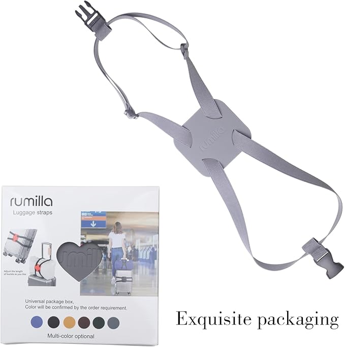 Luggage Straps Bag Bungees for Add a Bag Easy to Travel Suitcase Elastic Strap Belt (Grey Luggage strap-1PCS)