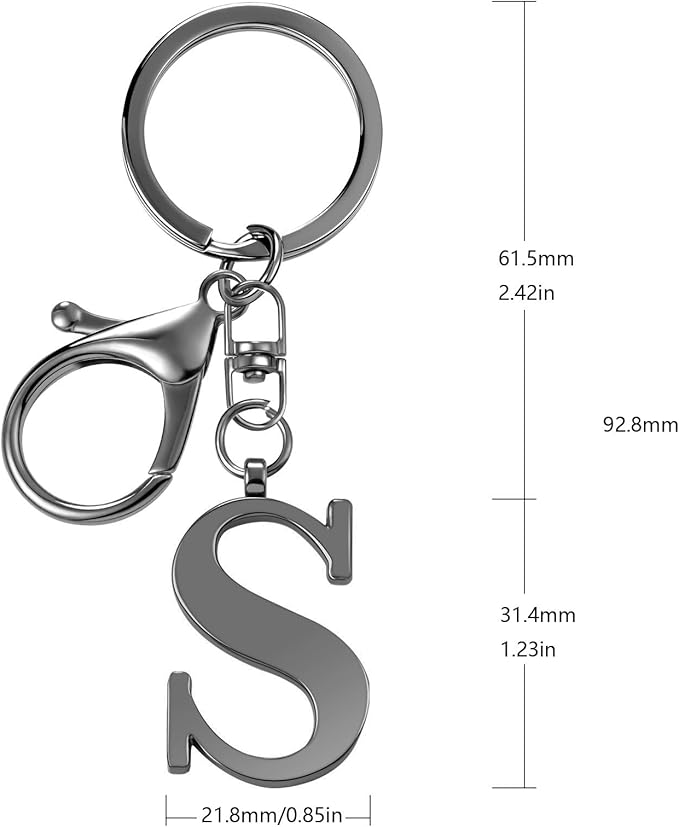 LAXPICOL Gold Letter A-Z Keychain for Women Bag Charms Purse Charms For Handbags Metal Alphabet Initial Letter Keychain