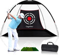 Gagalileo Golf Net: Backyard Practice Hitting Driving Training by Turf Mat Target Real Ball Indoor Outdoor Chipping Swing Gift for Golfers Dad Husband Men