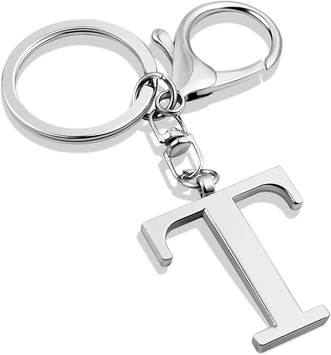 LAXPICOL Gold Letter A-Z Keychain for Women Bag Charms Purse Charms For Handbags Metal Alphabet Initial Letter Keychain