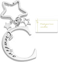 Qunrwe Stainless Steel Initial Letter A-Z Keychain,Inspirational Gifts for Women Men Friends Daughter Son Sister Dad Mom