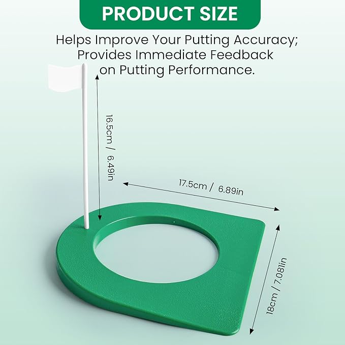 Golf Putting Cup and Flag Putt Training Hole All-Direction Surface Regulation Practice Cups for Men Women Kids Indoor Outdoor Home Office Backyard Golfing