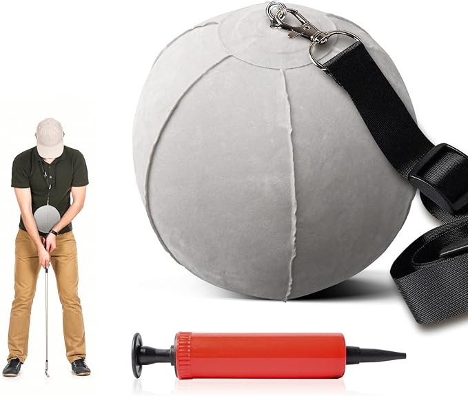 FINGER TEN Golf Smart Ball Training Aid Impact Inflatable Balls with Air Pump Adjustable Lanyard Assist Teaching Posture Correction Trainer Aids for Men Women Beginner Golfer