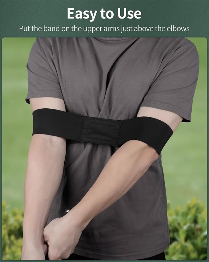 GreenHaven Golf Swing Arm Band Golf Swing Training Aid Elastic Swing Correcting Trainer Band for Golfers Beginners Arm Elbow Posture Teaching Tool Accessory for Golf Club Practice