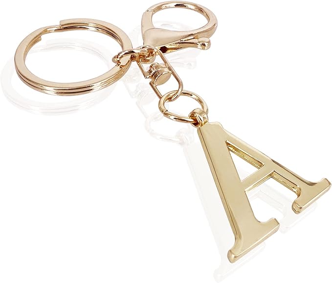 LAXPICOL Gold Letter A-Z Keychain for Women Bag Charms Purse Charms For Handbags Metal Alphabet Initial Letter Keychain
