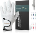 Braventure Breathable Kids Golf Glove: Age 5-13 Youth Leather Golf Glove with Golf Tees, Divot Tool & Gift Box for Boys Girls
