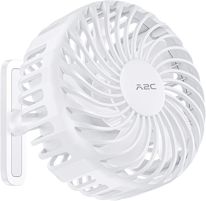A2C Golf Cart Fan Rechargeable Magnetic Base Battery Operated Portable Fan 3 Speeds 4000 RPM Strong Airflow Compatible with Yamaha, EZGO, Club Car - 360° Rotatable Golf Cart & Cruise Ship Accessories