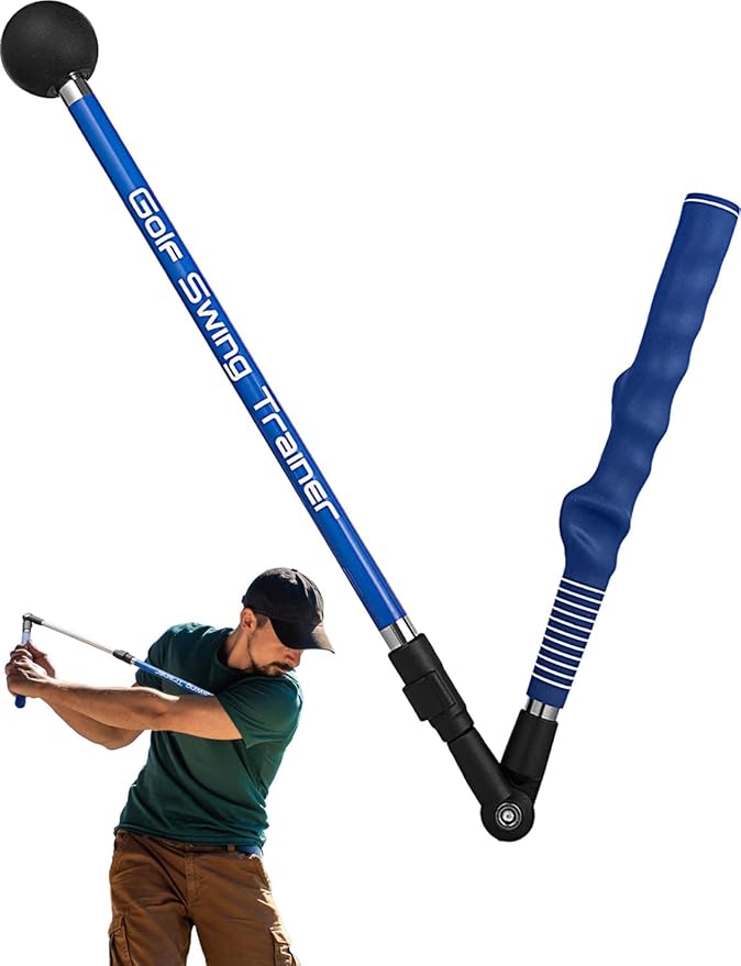 Golf Swing Trainer aid - Golf Training aid to Improve Hinge, Forearm Rotation, Shoulder turna and Grip.Portable Collapsible Swing Trainer Equipped with Golf Grip Trainer
