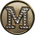Monogram Initial Golf Ball Marker with Crystals and Matching Hat Clip