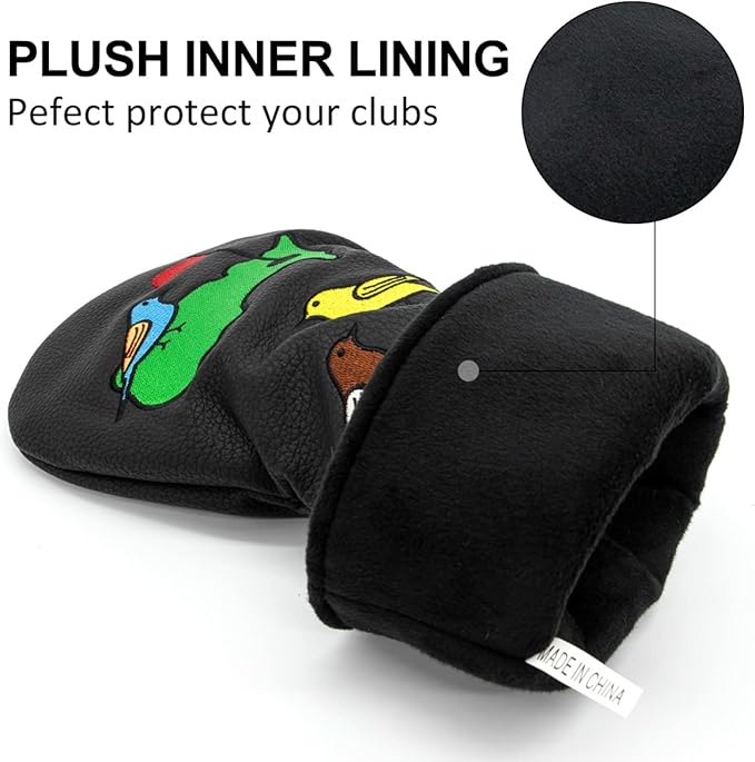 1 Pcs Montela Golf Club Covers,Colorful Birdie Tee 3 Wood Headcover Driver Headcover Fairway Wood Head Covers Hybrid Headcover Leather Golf Head Covers for Odyssey Scotty Cameron Taylormade