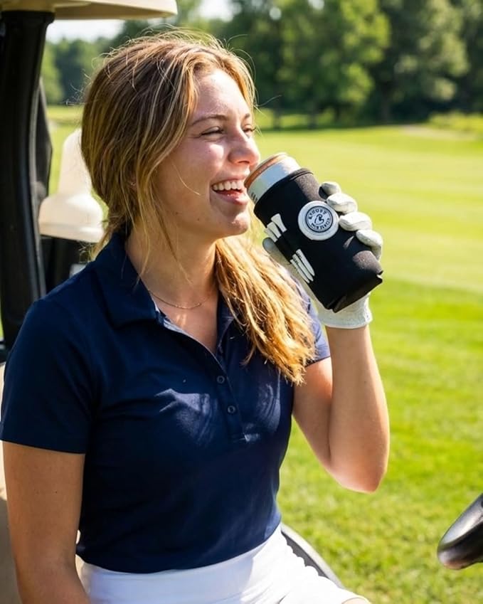 Beverage Caddie 3-in-1 Golf Insulator, Removeable Ball Marker, Bag Clip & Tees Combo - Blue- Tall Slim Can