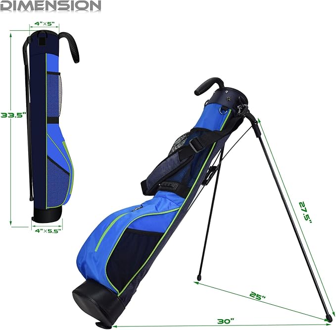 Golf Stand Bag, Lightweight Mini Golf Sunday Bag with Rain Cover and Removable Padded Shoulder Strap, 2 Model Options -2 Way Divider and 4 Way Divider, Waterproof Wear-Resistant Durable Fabric Golf Bag for Women and Men