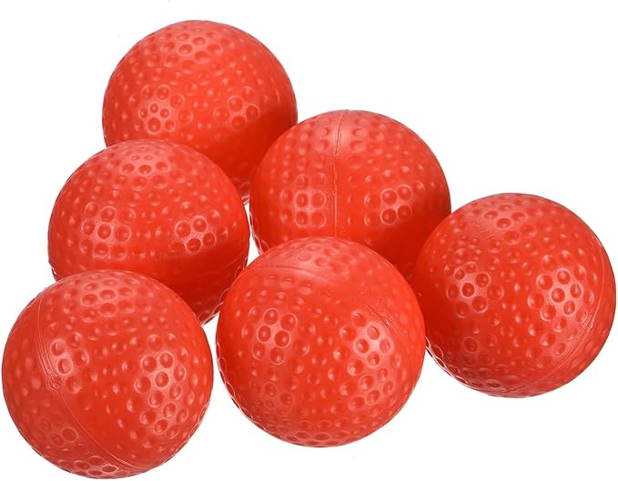 YOKIVE 16 Pcs Golf Practice Balls, Sports Plastic Hollow Flight Train for Indoor Golf Swing Practicing(Red, 41-mm)