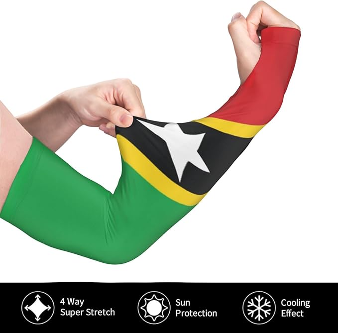 Cute Flag Arm Sleeves Cooling Sun Protection Sports Flag Sleeves for Men Women
