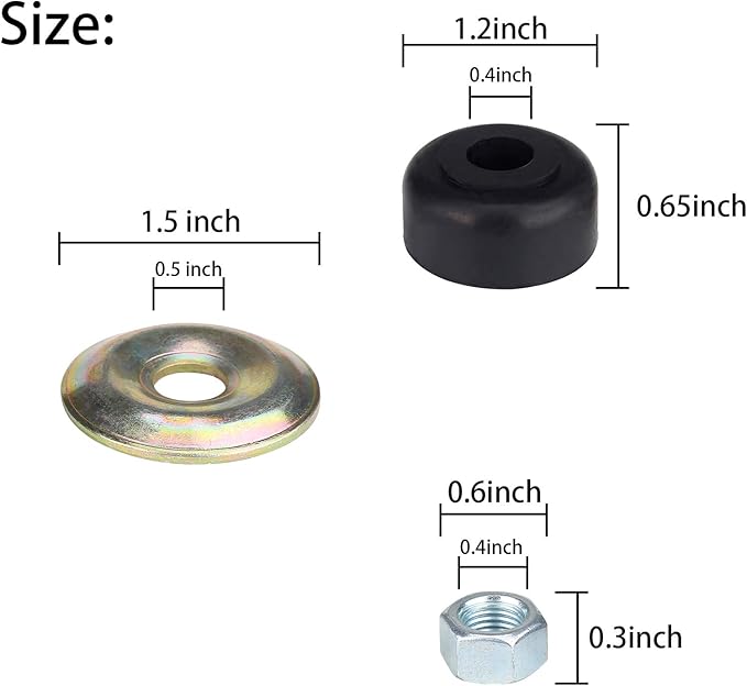 10L0L Golf Cart Shock Absorber Bushing Kit for Club Car DS Precedent 1982-Up and EZGO TXT Marathon 1989-Up, Replace OEM 1011415,1010142