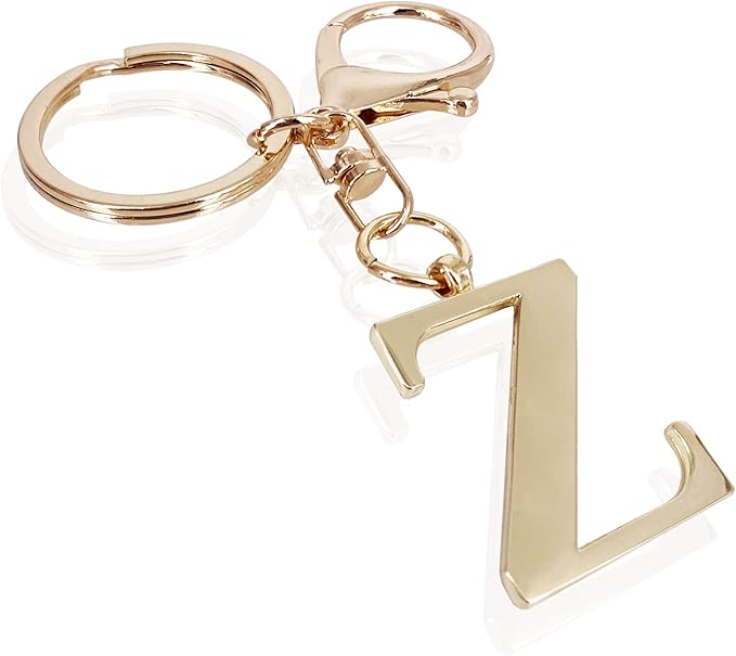 LAXPICOL Gold Letter A-Z Keychain for Women Bag Charms Purse Charms For Handbags Metal Alphabet Initial Letter Keychain