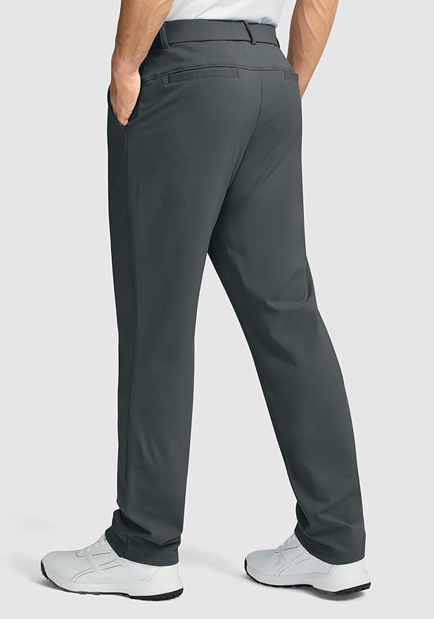 Soothfeel Men's Fleece Lined Pants 30"/32"/34" Golf Work Dress Pants Casual Insulated Warm Winter Trousers with Pockets