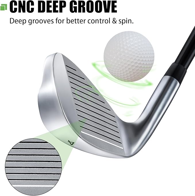MAZEL Golf Individual Iron 1,2,3,4,5,6,7,8,9, Golf Iron with Steel Shafts for Right Handed Golfers