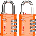 FORGE 4-Digit TSA Approved Travel Locks – TSA008 Key System, Key Duplication Impossible, Heavy-Duty Combination Padlock for Travel, Gym, Pelican Case. Orange 2 Locks.