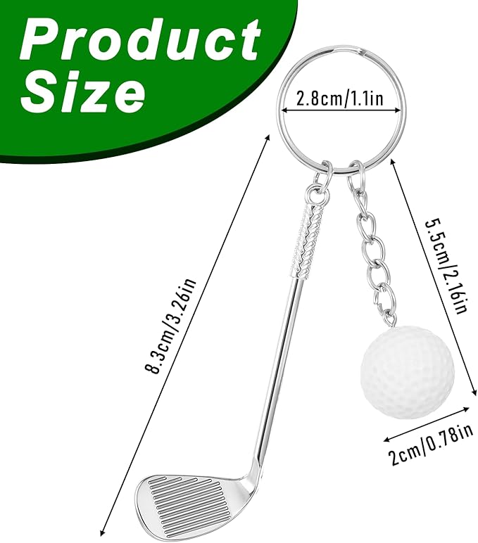 Golf Club Keychain, Golf Gifts Keychain for Men Women Golfers Mini Alloy Golf Keychain Golf Racket Ball Pendant Keychain, Golf Ball with Keychain Bag Pendant Decorations Sports Golf Lovers Gifts