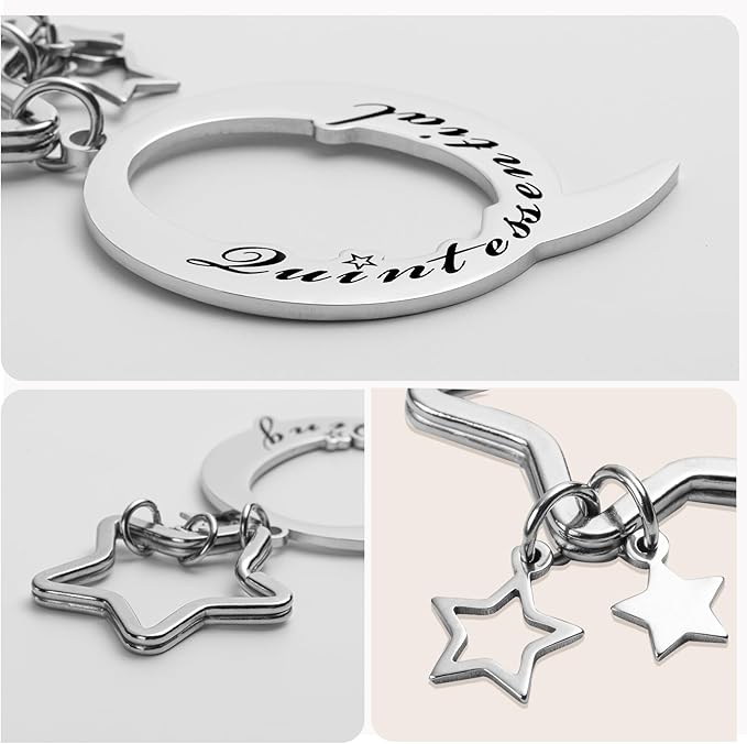 Qunrwe Stainless Steel Initial Letter A-Z Keychain,Inspirational Gifts for Women Men Friends Daughter Son Sister Dad Mom
