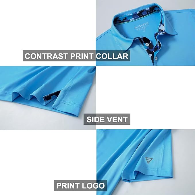 Mens Polo Shirts Short and Long Sleeve Casual Solid Stylish Dry Fit Performance Designed Collared Golf Polo Shirts for Men