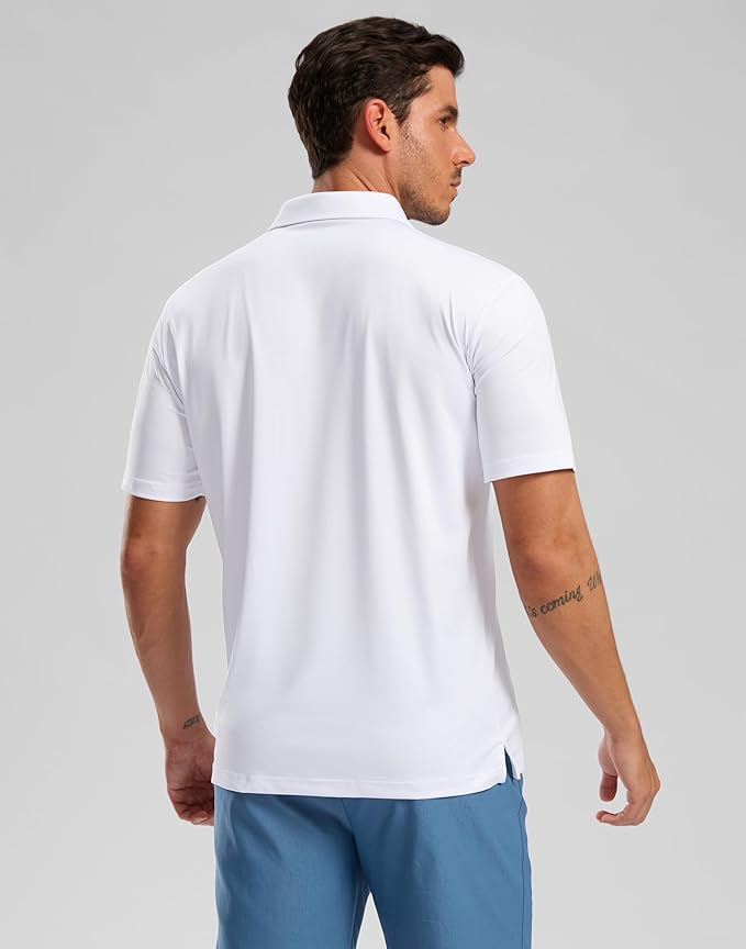 Golf Shirts Heather Polo Short Sleeve Dry Fit Lightweight Moisture Wicking Collared Shirts Casual Athletic Business