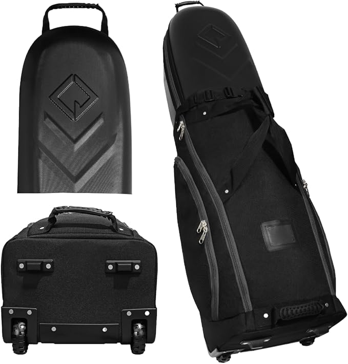 CaddyDaddy Enforcer Golf Travel Bag Crush Resistant Hard Top Protection, 1 Year Full Replacement Coverage, Durable Thick Nylon, Wheels & Lockable XL Zippers. Case for Transporting Clubs on Airlines