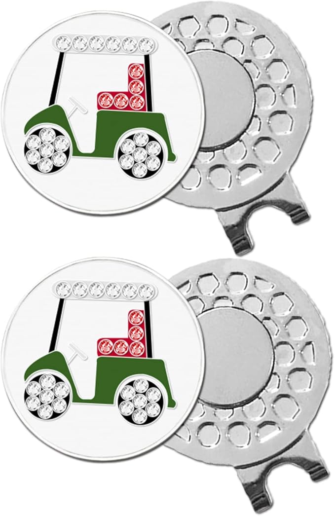 FINGER TEN Golf Ball Marker with Hat Clip Markers Assorted Patterns Value Gift Set Mark Golf Divot Tool Accessories for Men Women Kids
