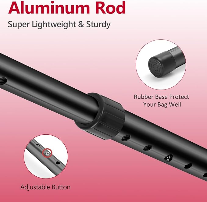 Golf Travel Bag Support Pole,Golf Clubs Protector Travel Bag Support Rod Anti-Impact Umbrella Cover Height Adjustable Golf Bag Accessories,Red