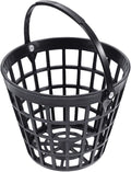 ZLY Golf Ball Basket,Golf Ball Container Ball Bucket with Handle,Holds 50 Balls,Plastic Balls Holder,Black (Holds 50 Balls)