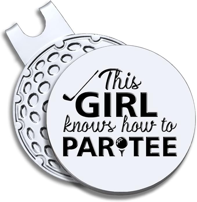Strong Woman Golfer Ball Marker with Magnetic Hat Clip, Funny Golf Accessories Gifts for Proud Women, Novelty Birthday Gifts for Women Golfer Fan