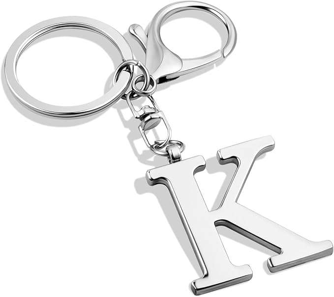 LAXPICOL Gold Letter A-Z Keychain for Women Bag Charms Purse Charms For Handbags Metal Alphabet Initial Letter Keychain