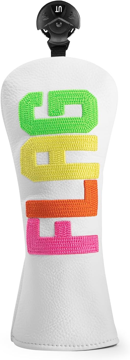 Golf Club Head Covers - 4 Options: Driver, 3 Wood, Hybrid - White Golf Driver Fairway Hybrid Head Cover