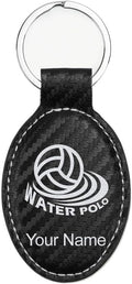 LaserGram Oval Keychain, Water Polo, Personalized Engraving Included