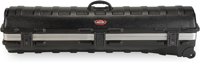 SKB Staff ATA Hard Shell Plastic Golf Travel Case for Cart Bags with Wheels - Heavy-Duty Rolling Club and Driver Carrier for Airline Transport, Impact-Resistant with TSA Locking Latches