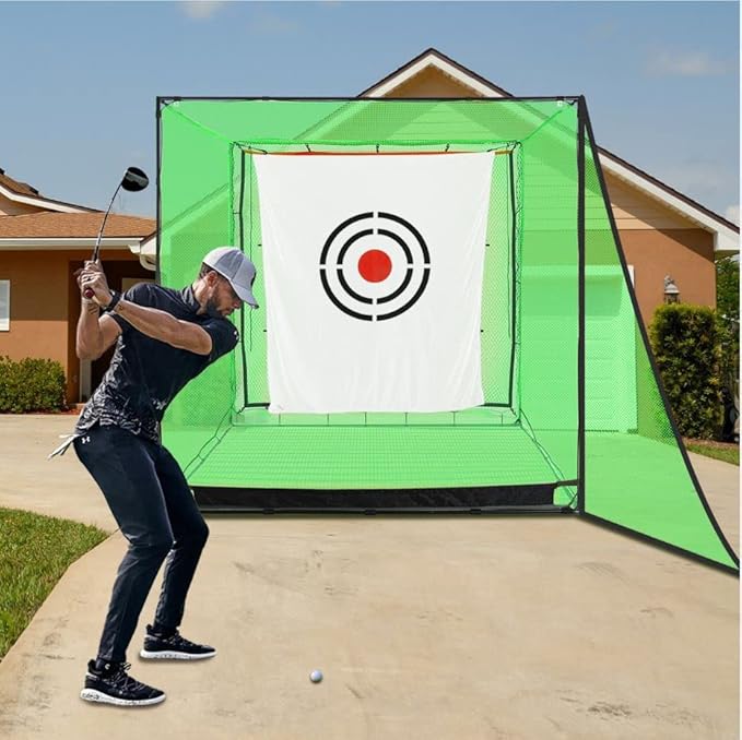 Golf Target Hitting Cloth - 6 X 5 FT White Fast Setup Sturdy Practice Trainers Basement Yard for Golfers Adults Players Teens Gifts