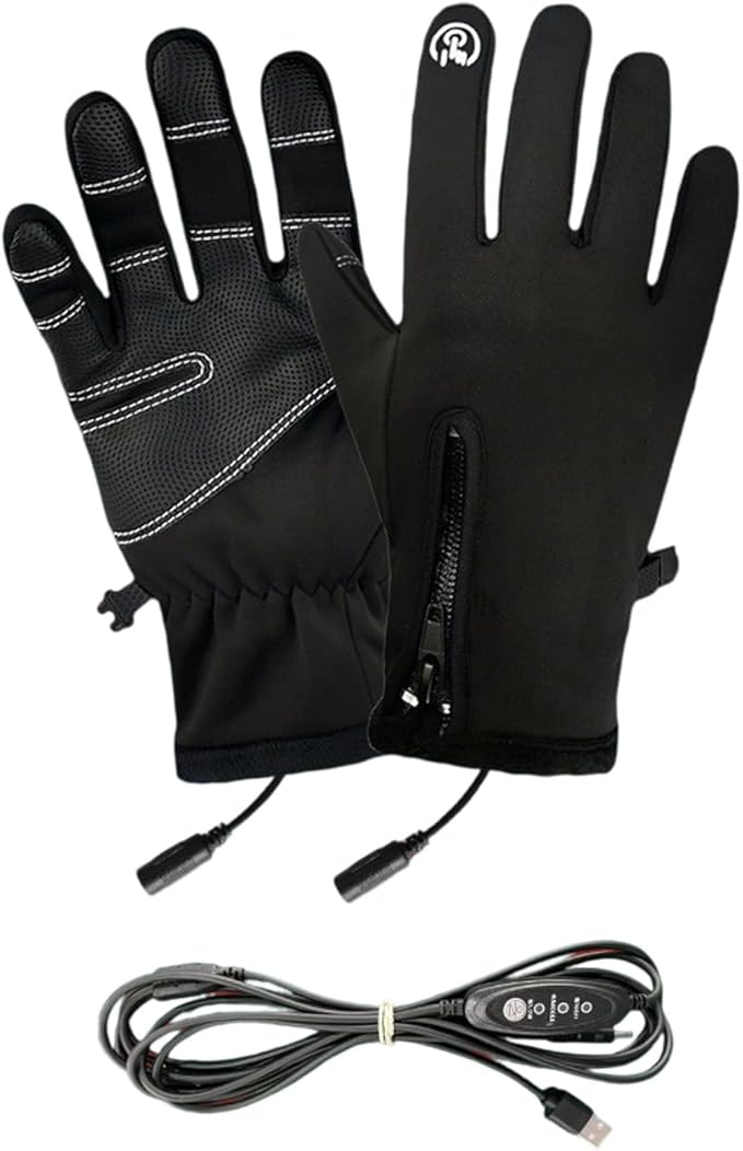 Heated Gloves for Men Women, Fast Heating Fleece Interior Gloves, Windproofing Winter Outdoor for Skiing Cycling Golf Hiking