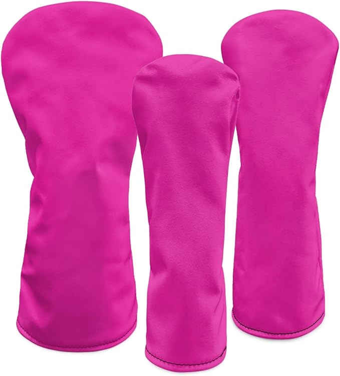Golf Club Head Covers for Club Protective, Waterproof PU Leather Driver Fairway Wood Hybrid Head Cover