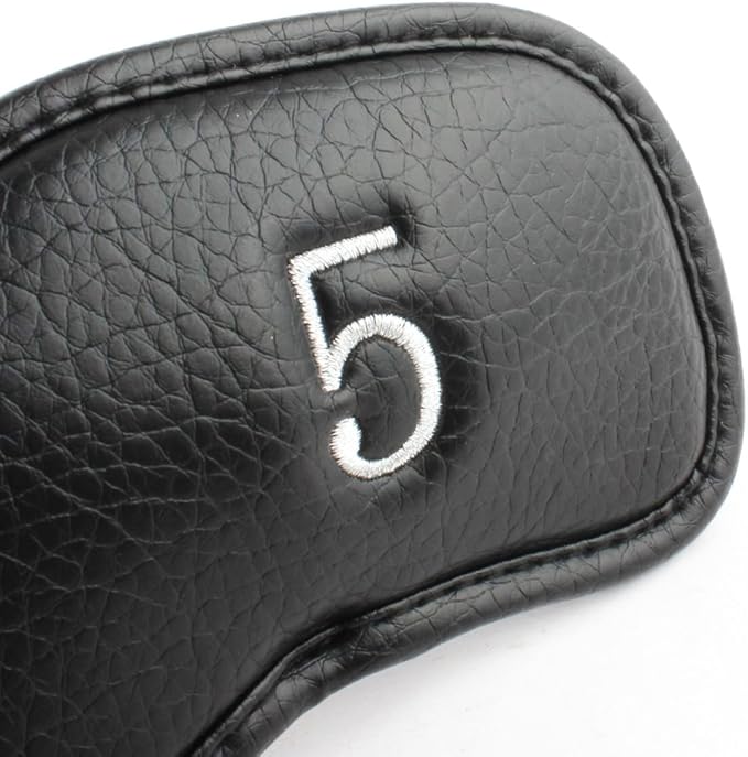 SEACLOUD 10Pcs Golf Skull Thick Synthetic Leather Iron Head Covers for Golf Iron Club Head Protectors