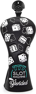 Golf Club Covers Lucky 777 Blade Putter Headcover Golf Driver Covers Fairway Wood Headcover Hybrid Head Cover Blade Putter Cover Leather 3 Wood Headcovers Golf Headcovers for All Brand