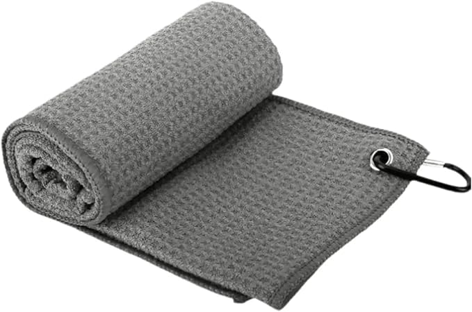 Golf Towel with Clip, Soft Microfiber Cleaning Cloth for Golf Clubs and Balls, Compact and Absorbent(B)