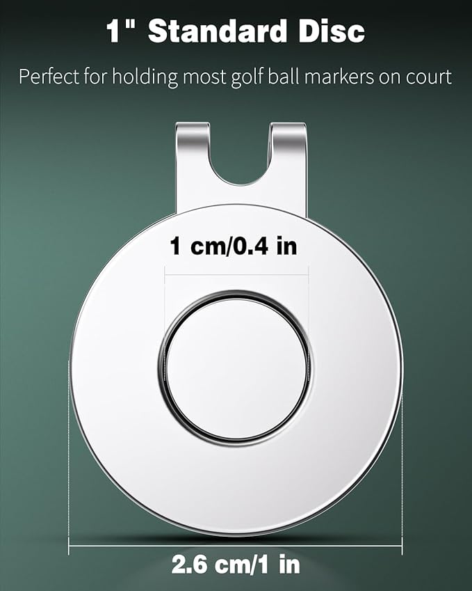 GreenHaven Golf Hat Clips Magnetic Golf Ball Marker Holders for Golf Hats Caps Pants Gloves Bags Visors Belts Nickel-Plated Alloy Clips for Metal Golf Ball Markers (Ball Marker Not Included)