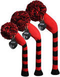 Scott Edward Golf Headcovers for Woods Set of 3 Fits Well Driver(460cc) Fairway Wood and Hybrid(UT) The Perfect Change for Golf Bag Classic Striped Style