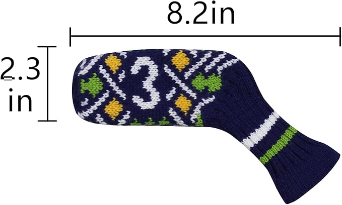 Scott Edward 1/7/10 Pcs Knitted Golf Club Head Covers for Irons Wedge Cuteness and Basically Socks Shape Washable Golf Club Head Protector on Pattern Style Double Sided Customized