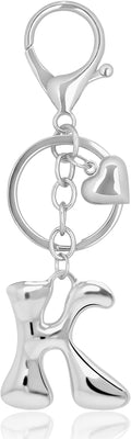 Gold Bubble Heart, Cherry, Bow & More Designs Letter Initial Keychain Bag Charms – Cute Purse Charms for Handbags