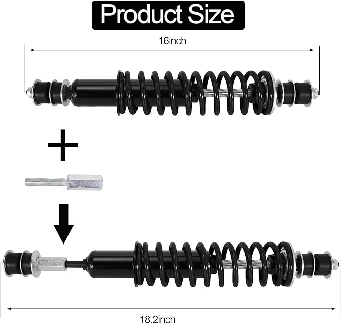 JIAYAN Golf Cart Front or Rear Shock Absorber with Heavy Duty Coil Springs Compatible with E-Z-GO TXT/Medalist 1994+ Gas & Electric Models OEM# 70928-G01 76418-G01 70630-G01 (2Pcs)