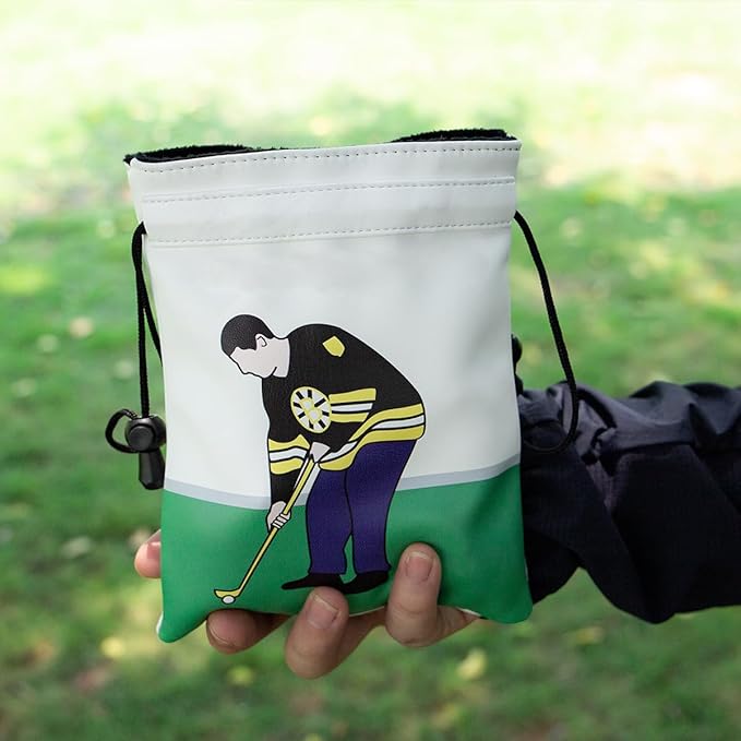 montela golf Valuables Pouch,Golf Bag Pouch with Drawstrings Golf Tee Bag Leather Golf Tee Pouchs for Men Women(Funny)
