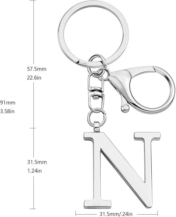 LAXPICOL Gold Letter A-Z Keychain for Women Bag Charms Purse Charms For Handbags Metal Alphabet Initial Letter Keychain